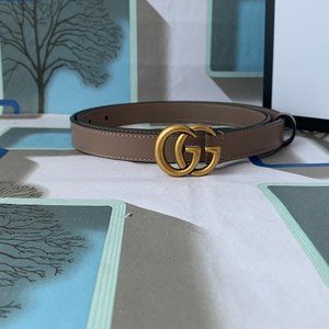 Leather belt with Double buckle